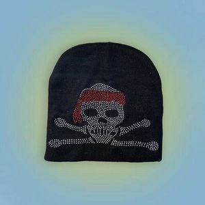 skeleton rhinestone beanie